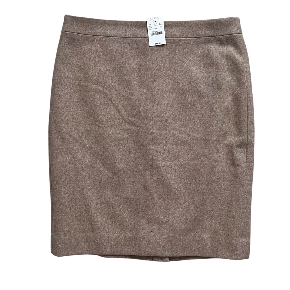 J Crew Factory NEW Tan The Pencil Skirt Wool Blend Career Corpcore Neutral 8